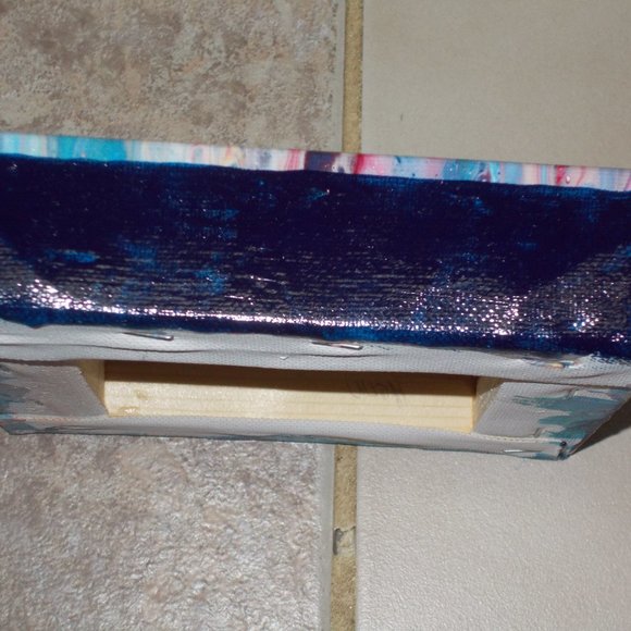 COPY - New Multicolor acrylic abstract painting, 6x6x1.5" - Picture 3 of 4